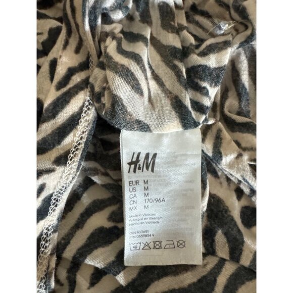 H&M Zebra Print V-Neck Tunic Dress Size M - Picture 3 of 3